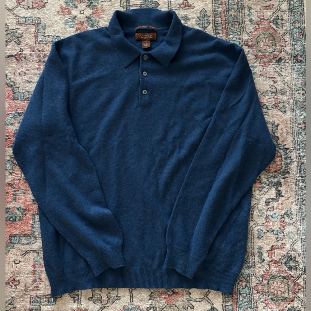 Tasso Elba cashmere sweater men’s XL like new medium blue - Picture 2 of 4